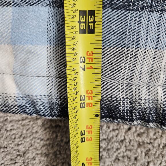 Duluth Folklore Flannel Insulated Duster Jacket Womens XL Blue Plaid - Picture 9 of 11